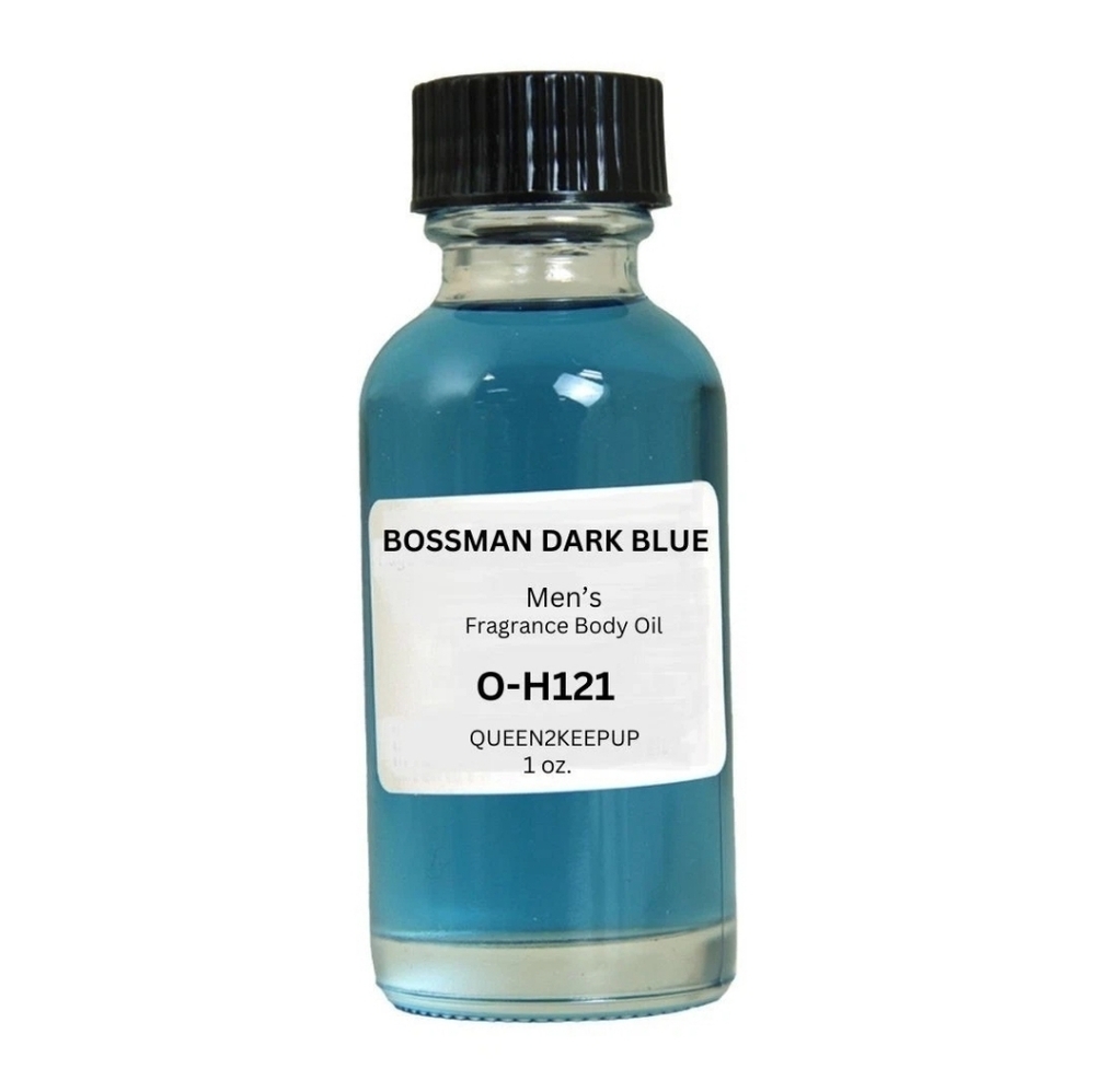 Bossman Dark Blue Men's Body Oil 1 oz Fragrance All Natural Scent
